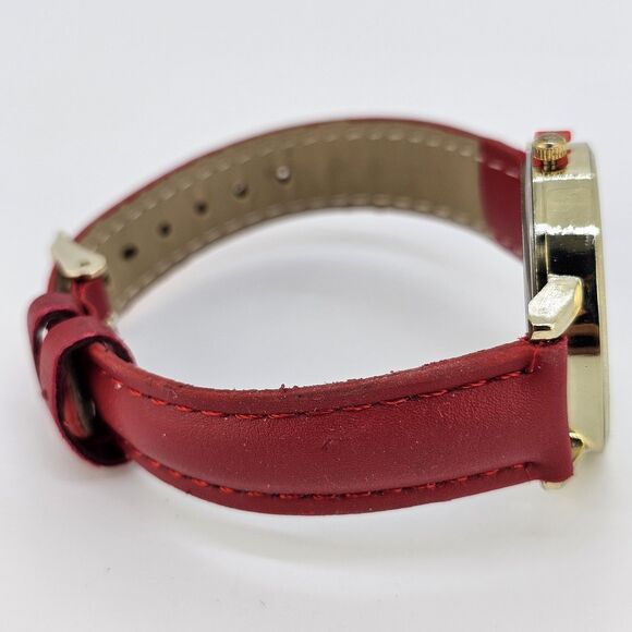 Sailor Jane Women's Watch 34MM Women Face Dial Gold Case Red Leather Bands - Picture 11 of 14